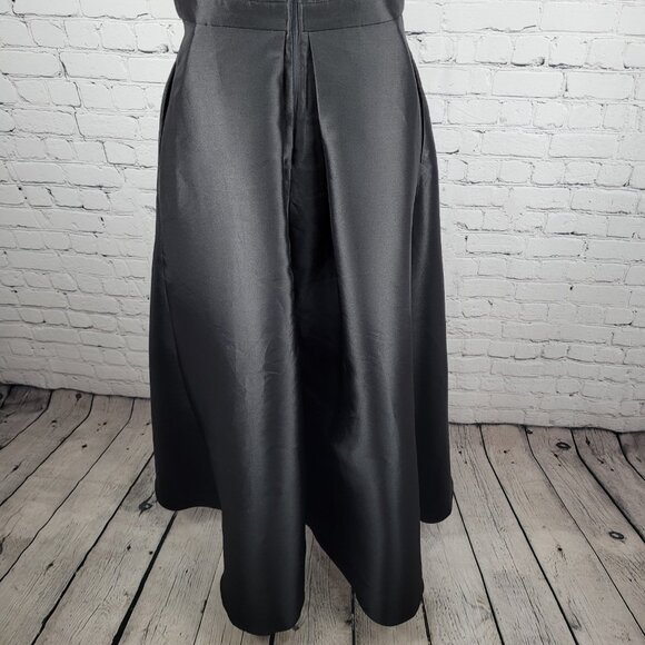 Lulus Black Satin High Neck Strappy High Low A-Line Flowy Cocktail Dress Gown XS - Picture 8 of 13